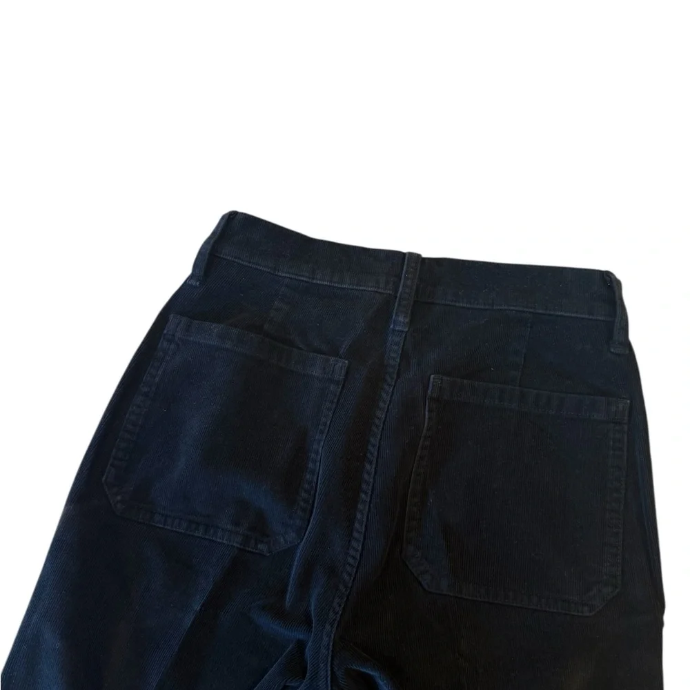J Crew Slim Wide Leg Stretch Black Corduroy Sailor CC444 Size 23 NEW Kidsc L/XL
